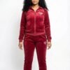The Diamond Crest Quilted Velour Set - Burgundy