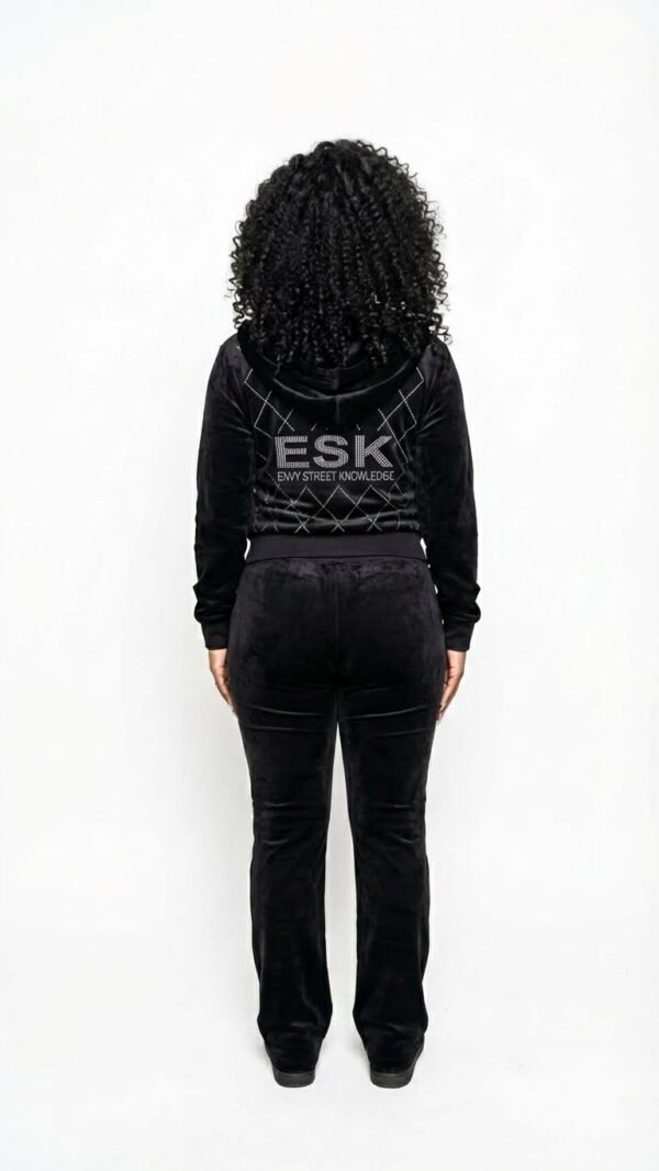 Envy Street Knowledge Velour Hoodie Set - Black