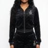 ESK Diamond-Quilted Rhinestone Tracksuit.
