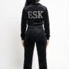 ESK Diamond-Quilted Rhinestone Tracksuit.