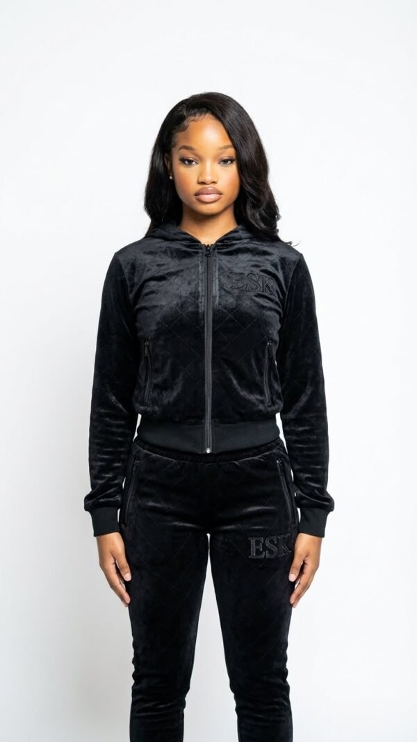 ESK Black Diamond Premium Quilted Velvet Set
