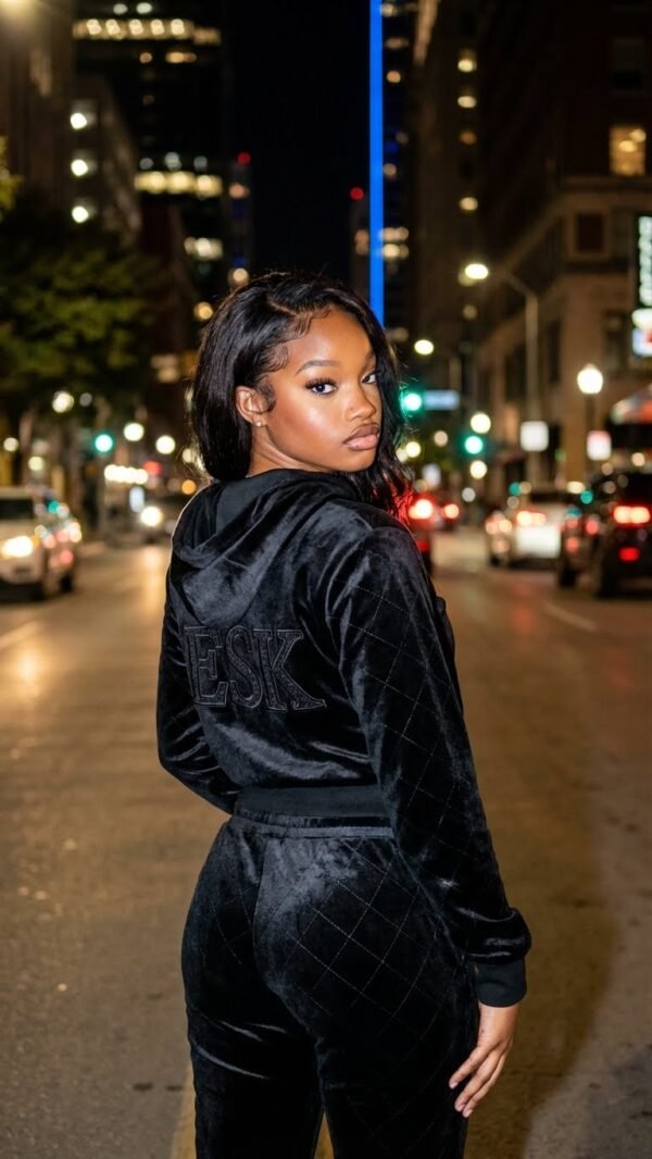 ESK Black Diamond Premium Quilted Velvet Set