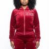 The Luxe Crimson Quilted Velour Set