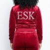 The Luxe Crimson Quilted Velour Set