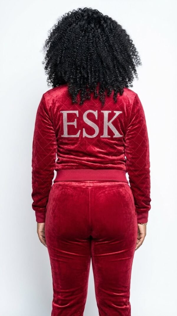 The Luxe Crimson Quilted Velour Set