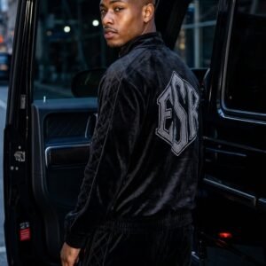 The "ESK" Diamond-Quilted Velvet Tracksuit