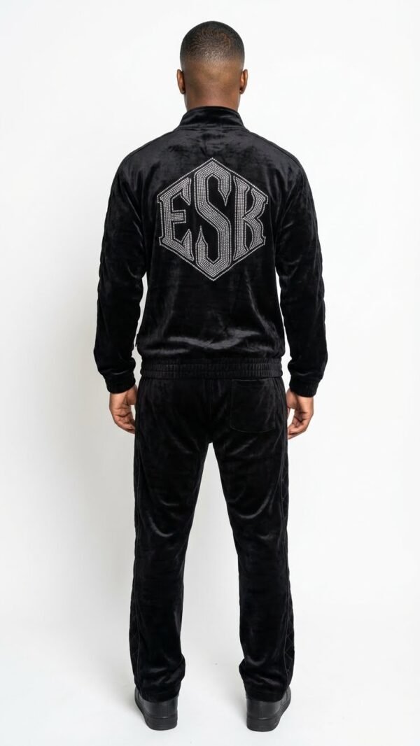 The "ESK" Diamond-Quilted Velvet Tracksuit