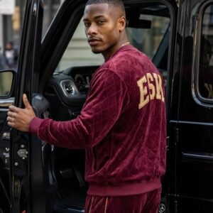 ESK Quilted Velvet Bomber Jacket Tracksuit