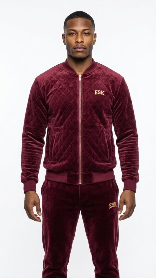 ESK Quilted Velvet Bomber Jacket Tracksuit