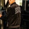 ESK Jet Black Quilted Velour Tracksuit 