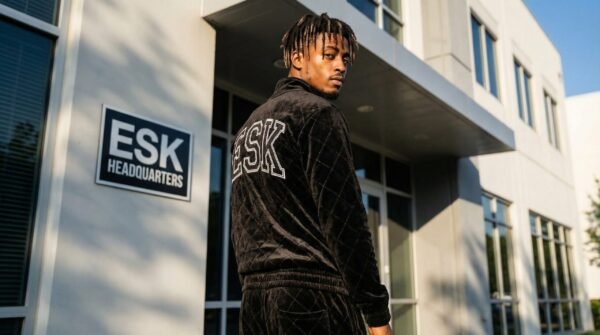 The "ESK" Luxe Quilted Velour Tracksuit - Black