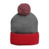 Embroidered Pom-Pom Knit Beanie — 'ENVY' Logo Winter Hat