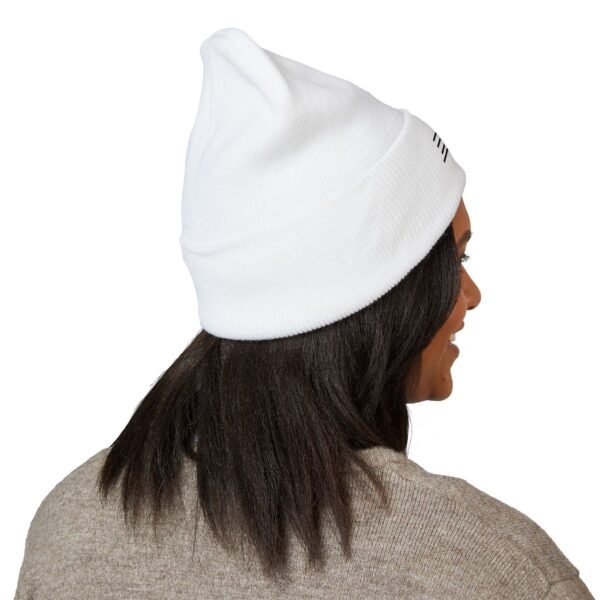 Beanie — Minimal 'ENVY' Embroidered Cuffed Beanie (Classic White)