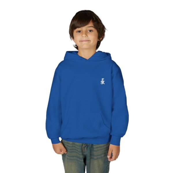 Youth Hoodie — Minimal White 'FK' Chest Logo, Cozy Everyday Pullover