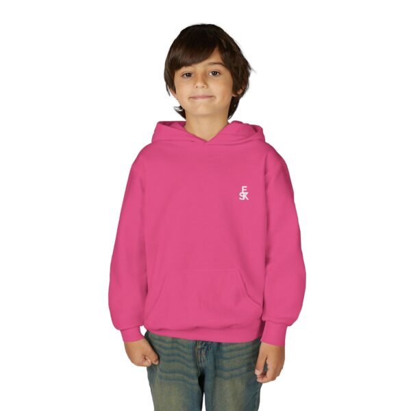 Youth Hoodie — Minimal White 'FK' Chest Logo, Cozy Everyday Pullover