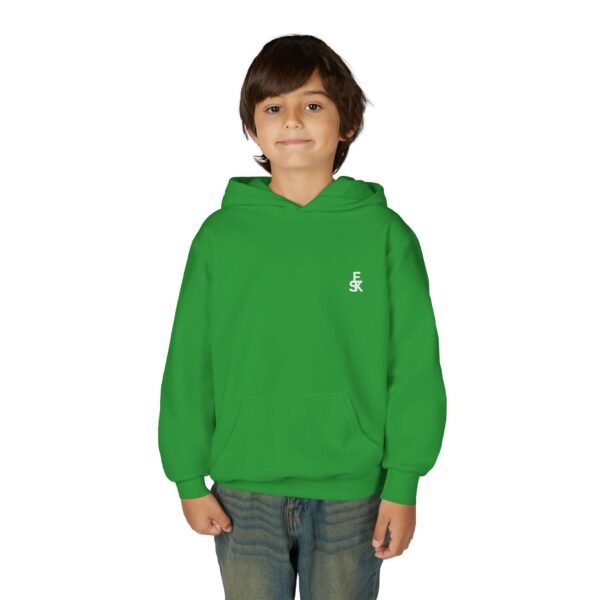 Youth Hoodie — Minimal White 'FK' Chest Logo, Cozy Everyday Pullover