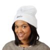 Beanie — Minimal 'ENVY' Embroidered Cuffed Beanie (Classic White)