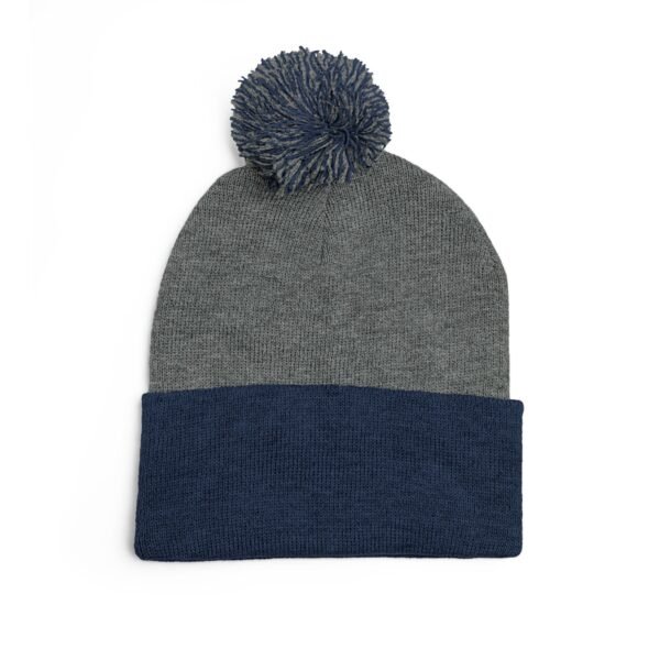 Embroidered Pom-Pom Knit Beanie — 'ENVY' Logo Winter Hat
