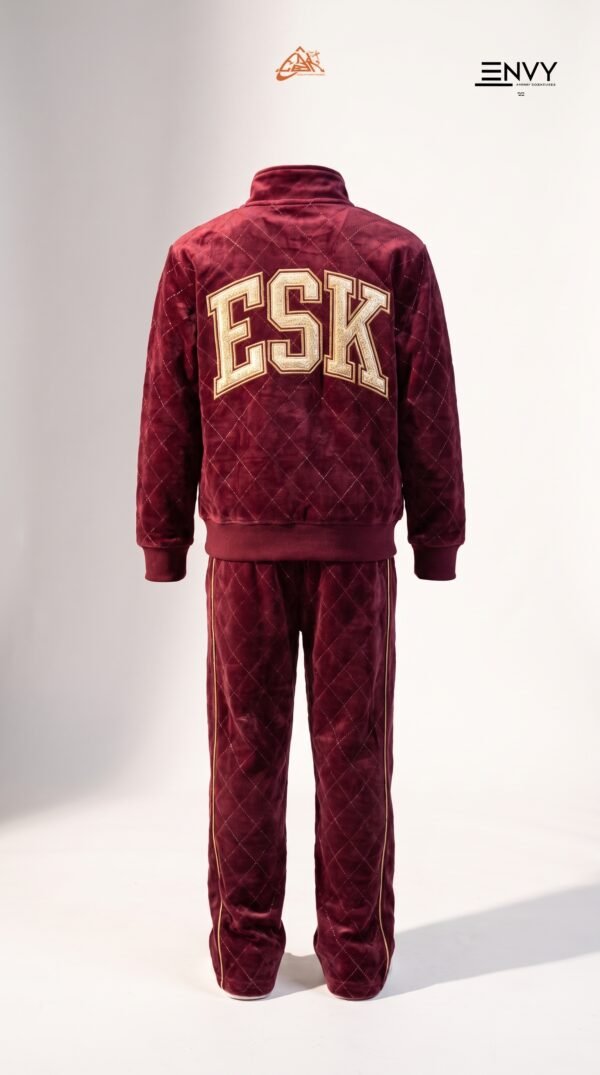 ESK Legacy Velour Tracksuit-Burgundy & Gold