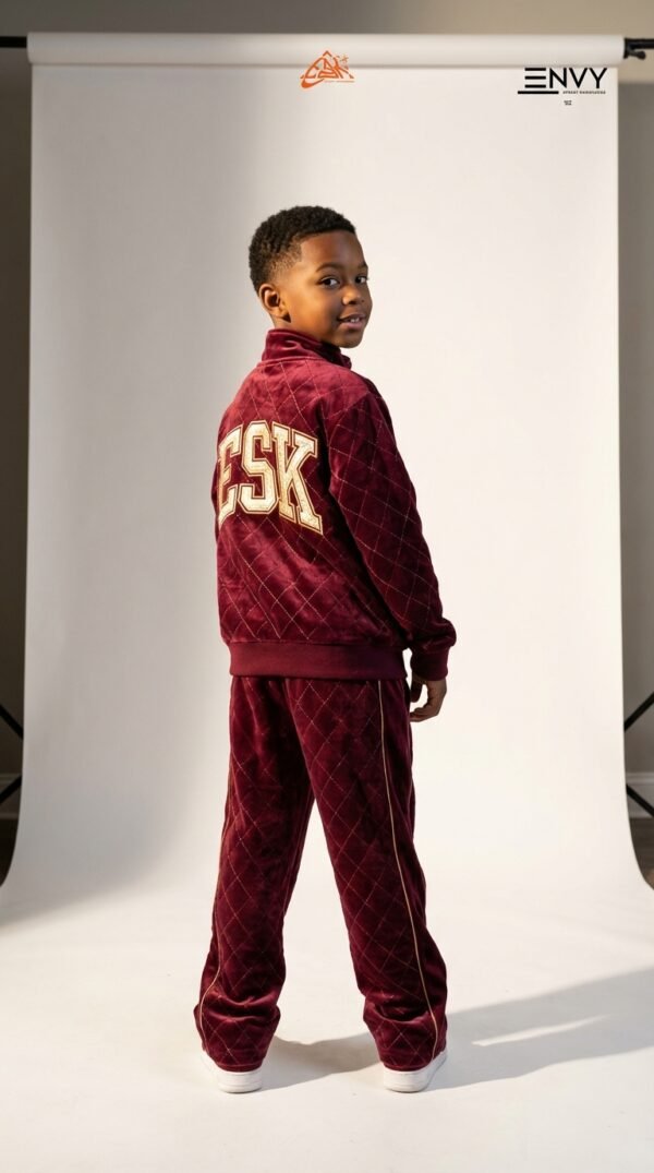 ESK Legacy Velour Tracksuit-Burgundy & Gold