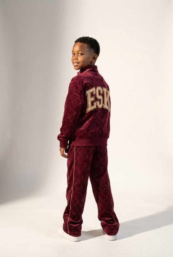 ESK Legacy Velour Tracksuit-Burgundy & Gold